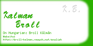kalman broll business card